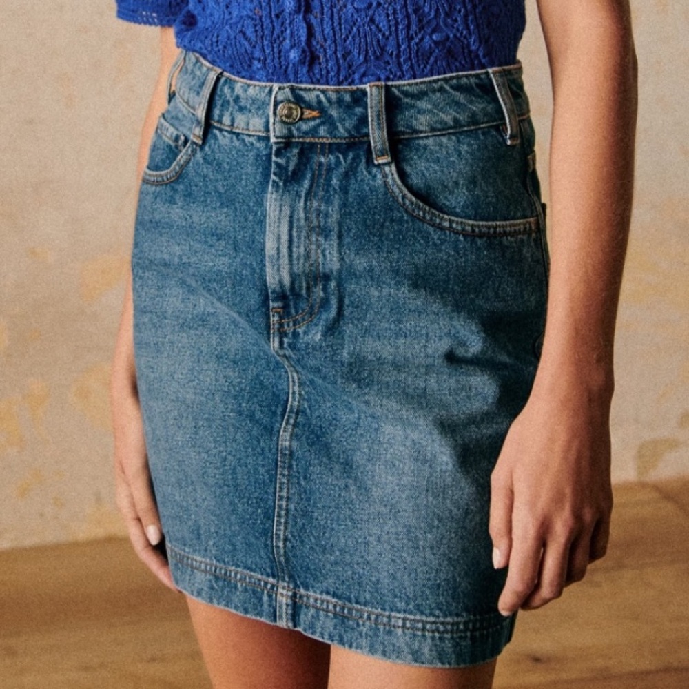 Sezane Maeva Skirt Denim - Size 8